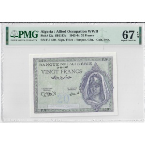20 Francs, Algeria/ Allied Occupation WWII