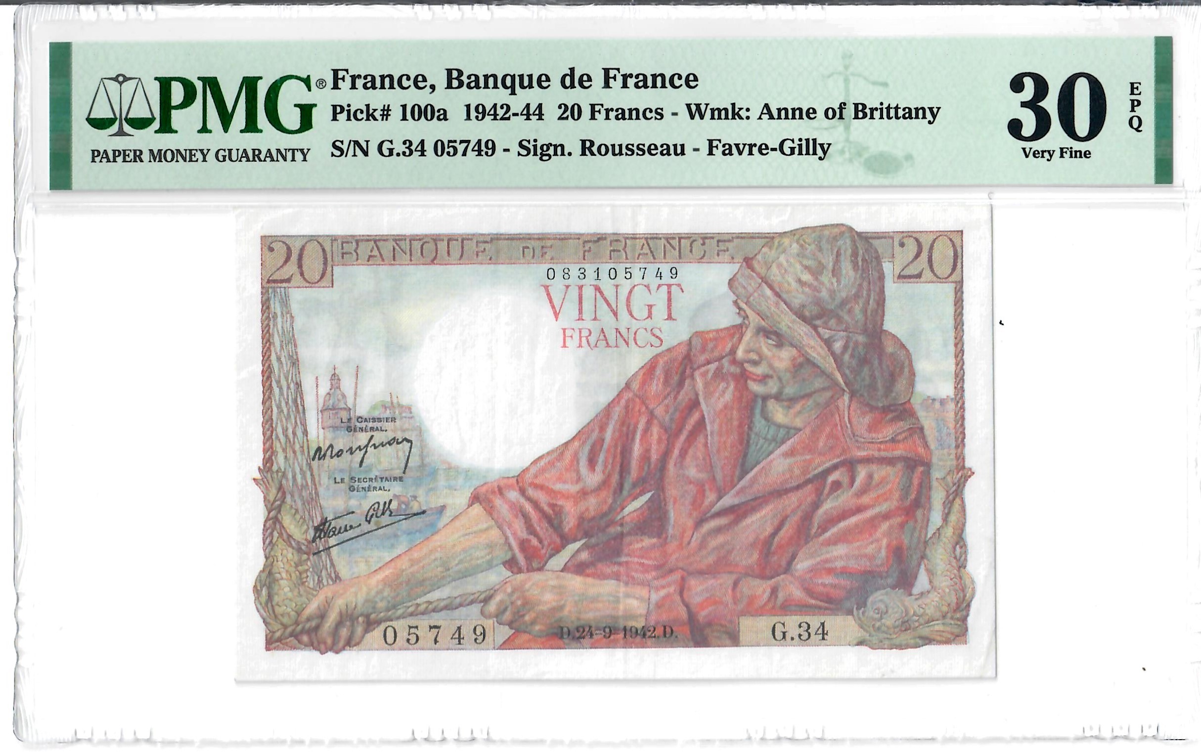 20 Francs, France 1942-44