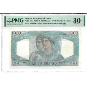 1000 Francs, France 1945-47