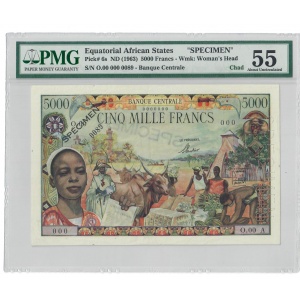 5000 Francs, Equatorial African States 1963