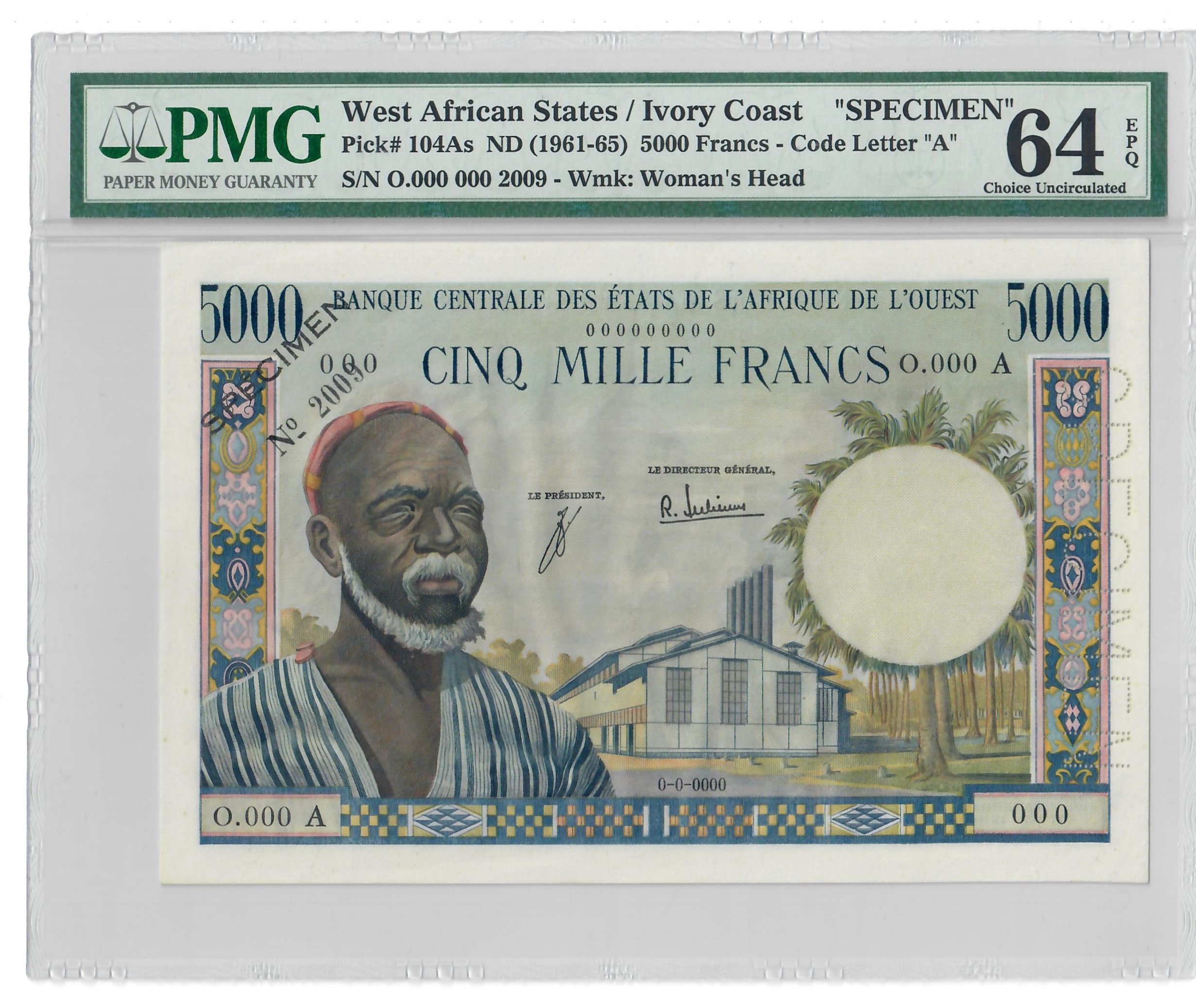 5000 Francs, Ivory Coast 1961-65