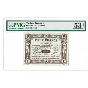 2 Francs, Tunisia 1921