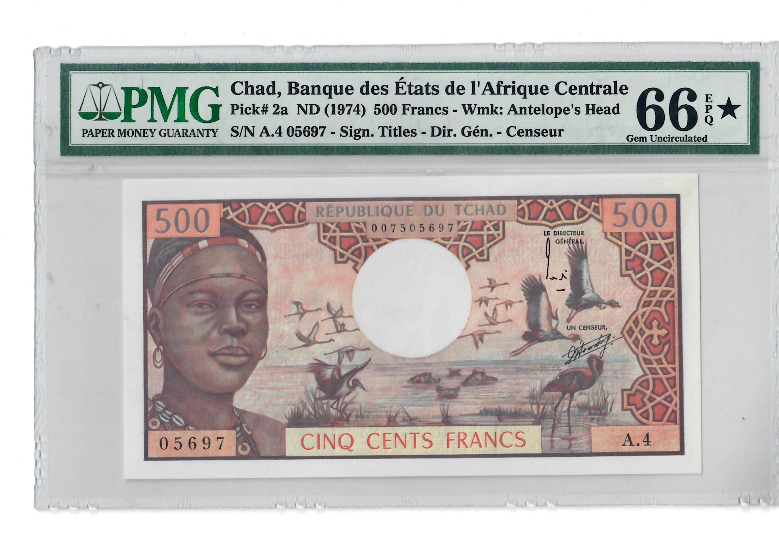500 Francs, Chad 1974
