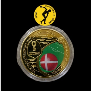 Gilded Qatar World Cup 2022 Medal, Denmark