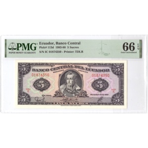 5 Sucres, Ecuador 1988